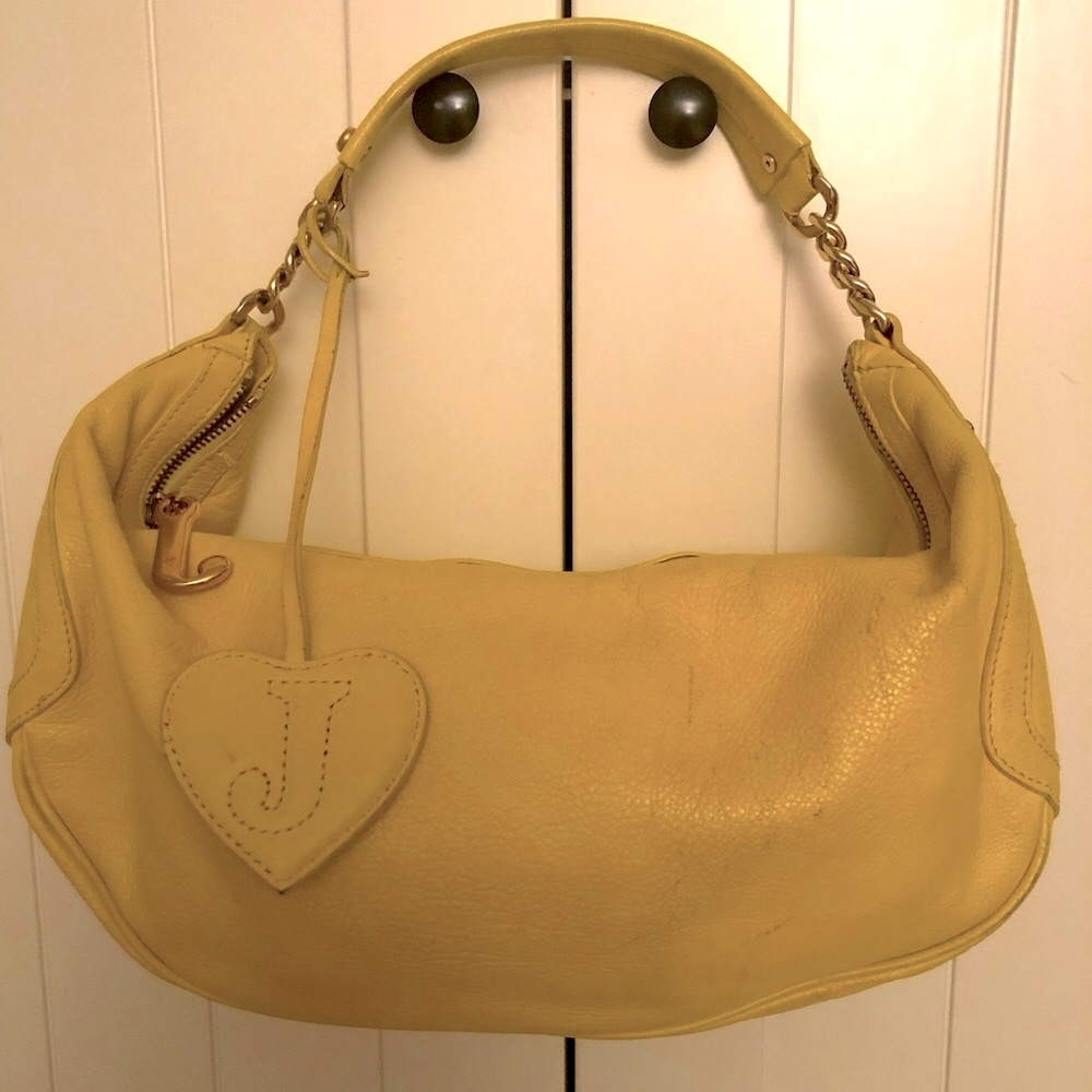 Vintage Y2K Juicy Couture Yellow Leather Hobo Bag